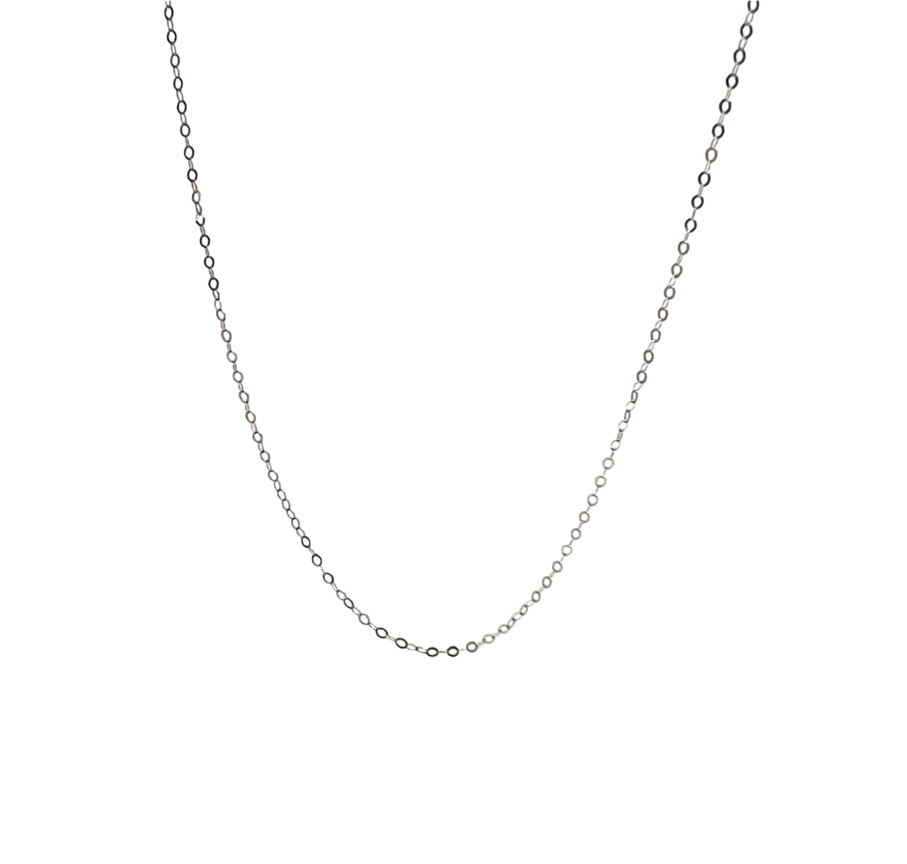 18K White Gold O Link Chain Necklace