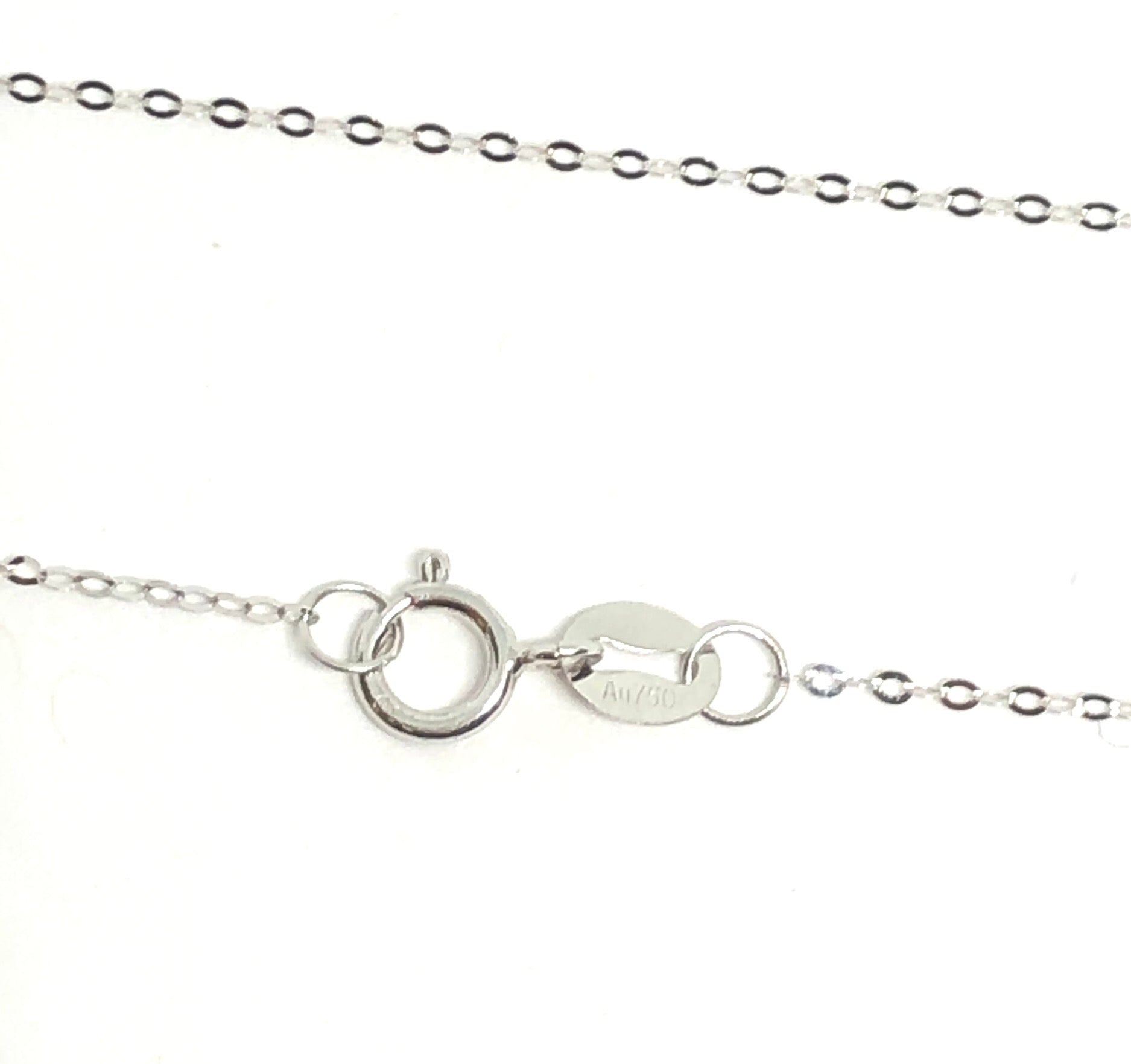 18K White Gold O Link Chain Necklace