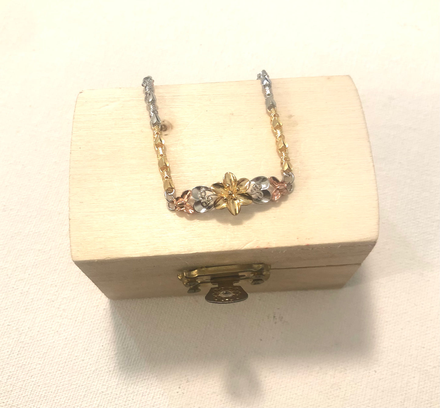 Multi-Color Sterling Silver Flower Heart Butterfly Bracelet